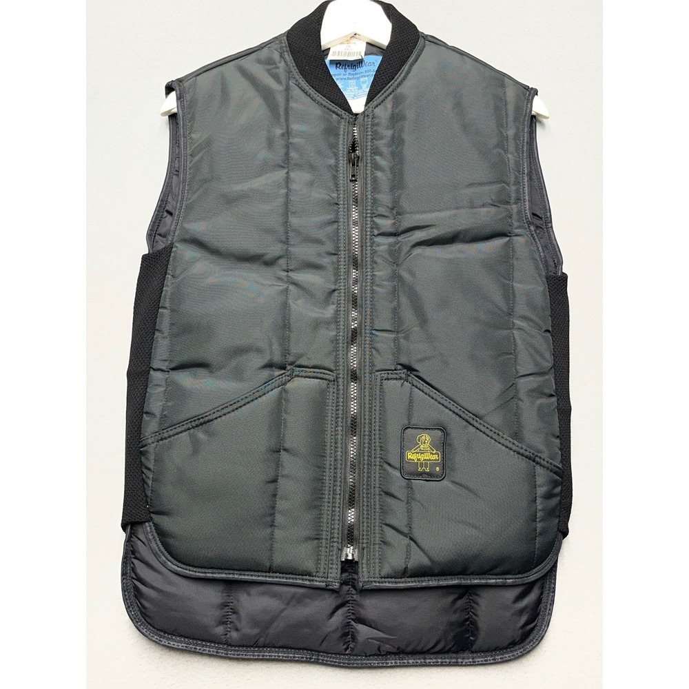 RefrigiWear Black Insulated Utility Vest Mens Medium USA Made Workwear NWOT